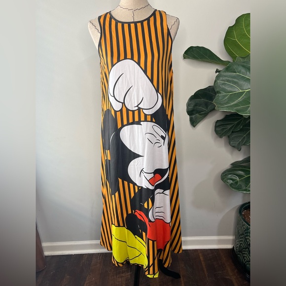 Disney Dresses & Skirts - Disney Mickey Mouse striped referee style dress black stripes sporty comfy